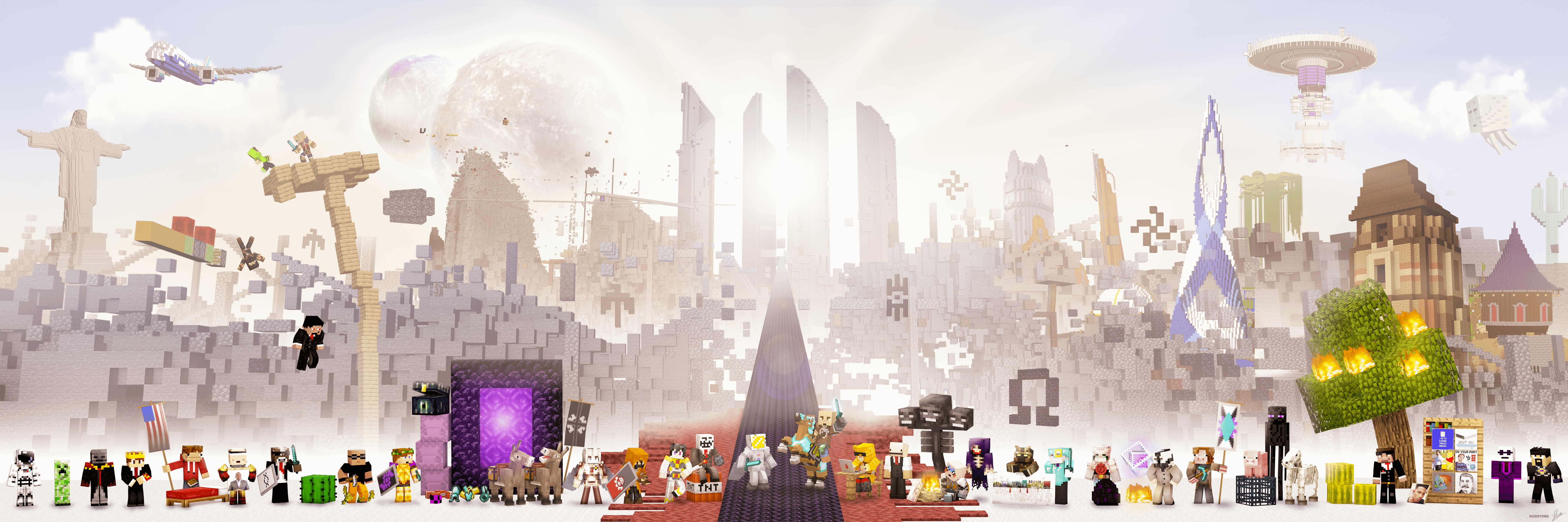 6480x2160 wide 2b2t wallpaper