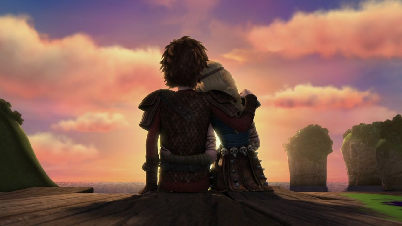 1366x768 Hiccstrid Kiss Wallpaper