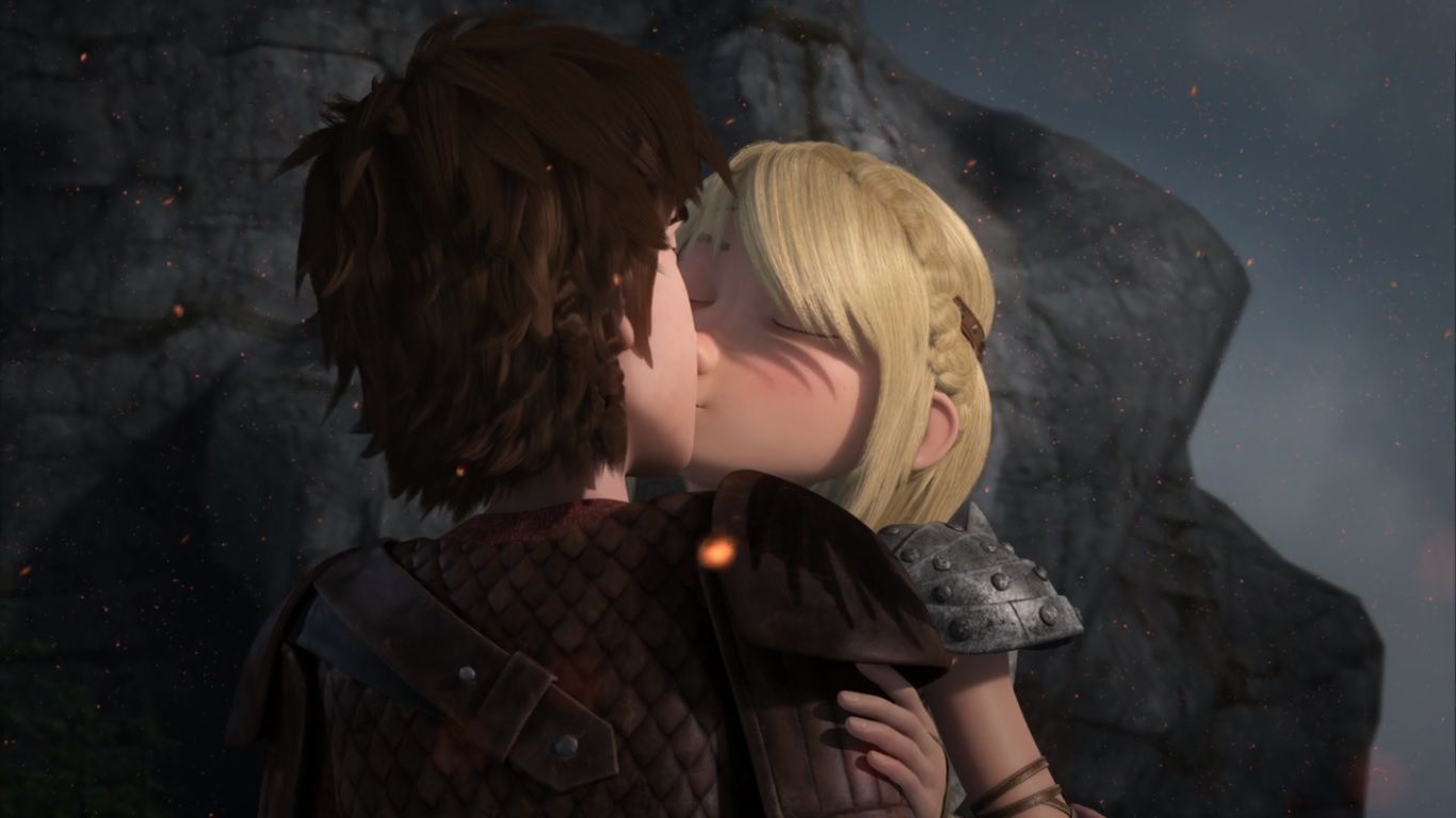1366x768 Hiccstrid Kiss Wallpaper