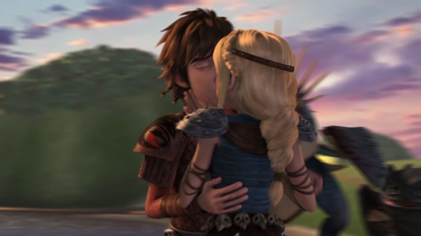 1366x768 Hiccstrid Kiss Wallpaper