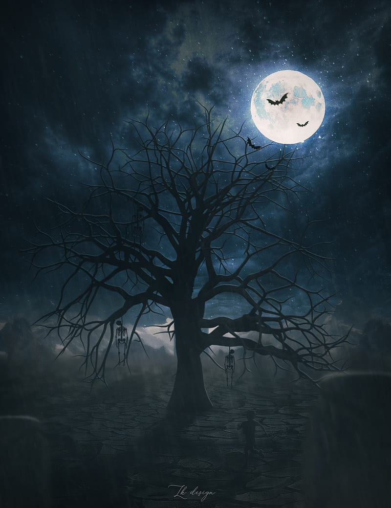800x1039 Design dark, halloween, moonlight, night, HD phone wallpaper