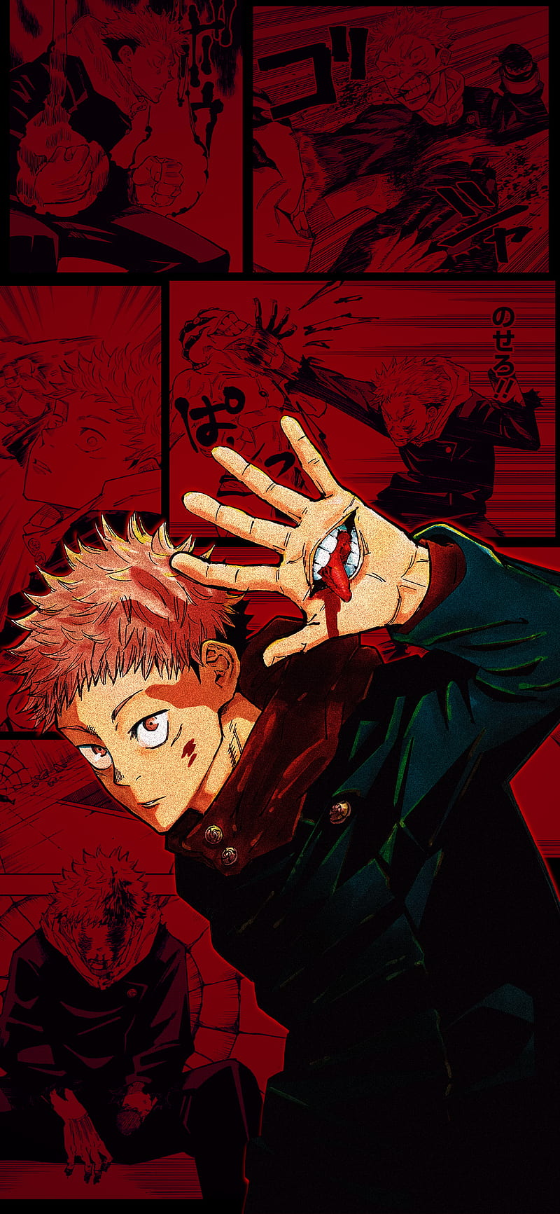 800x1733 600x1024px, free download. Yuji itadori, anime, jujutsu kaisen, red, yuji itadori, yujiitadori, HD phone wallpaper