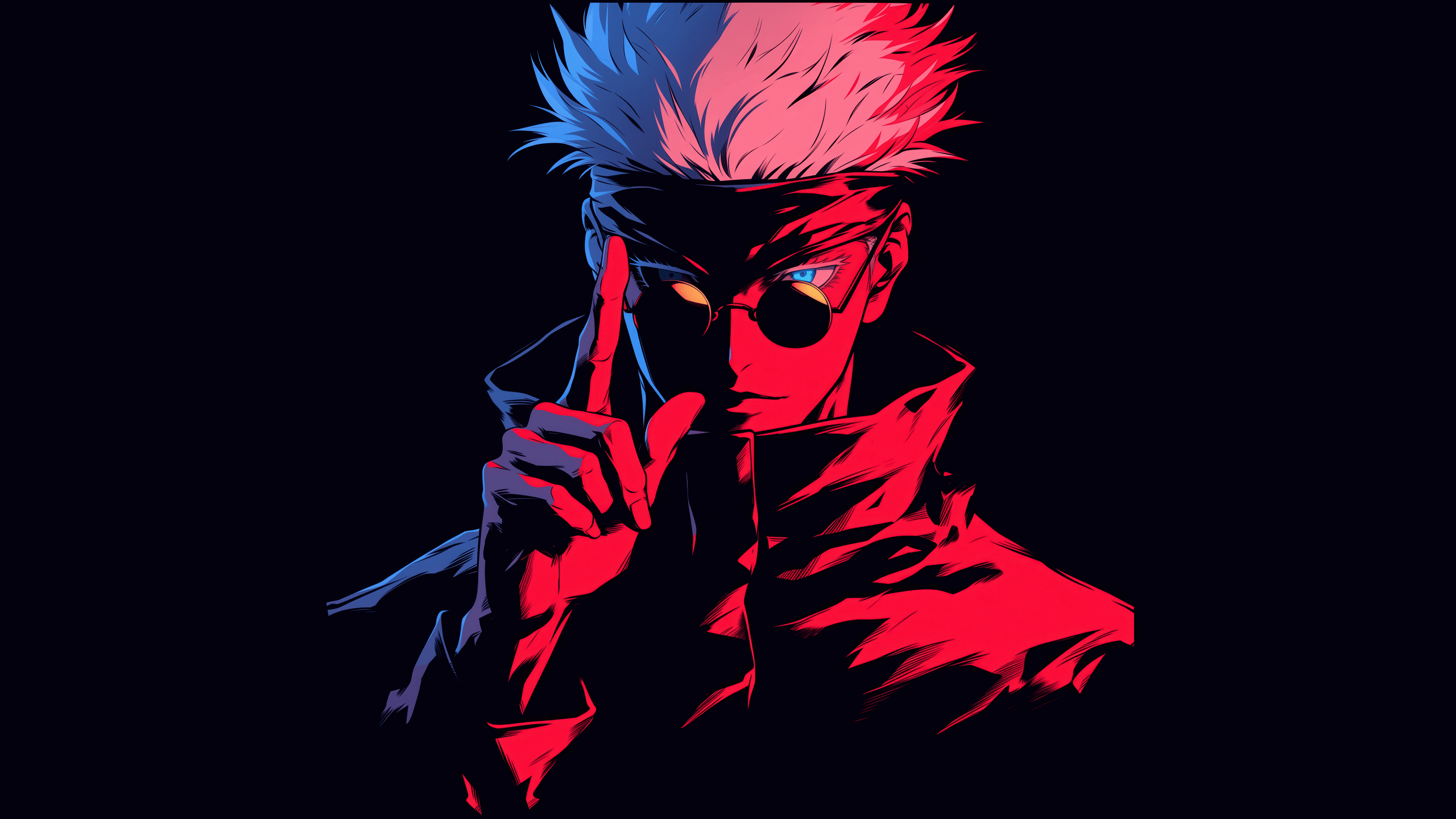 2560x1440 Satoru Gojo Wallpaper 4K, JJK, AMOLED, 5K, Black background