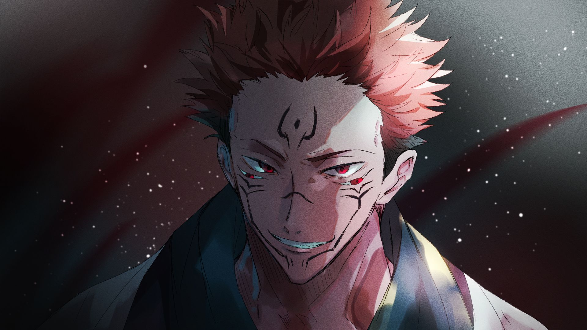 1920x1080 Red Eyes Sukuna Boy Jujutsu Kaisen Pink Hair HD Jujutsu Kaisen Wallpaper
