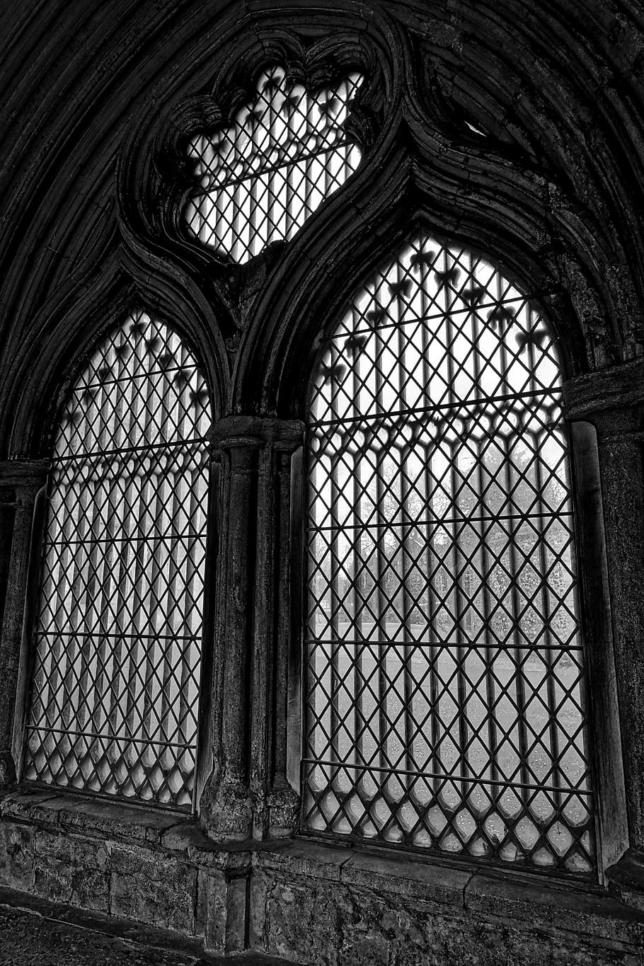 910x1365 HD wallpaper: windows, cathedral, stained glass, gothic, medieval, religious