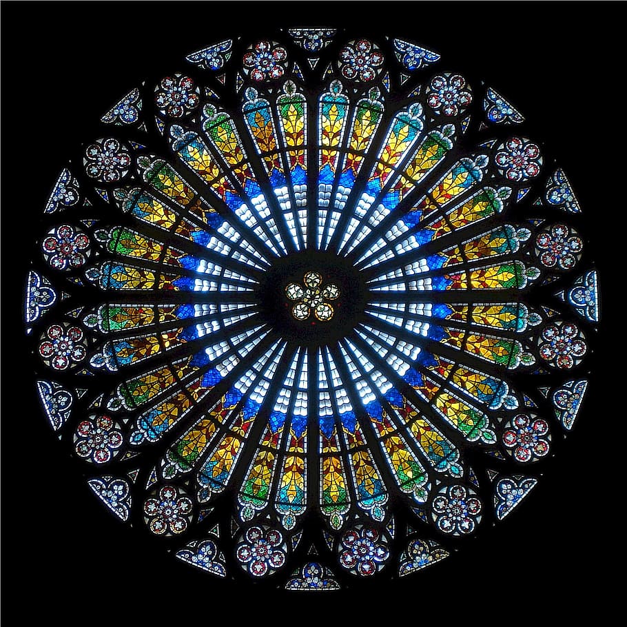 910x910 mandala floral wallpaper, rose window, strasbourg cathedral, strasbourg, france, architecture, gothic, cathedral