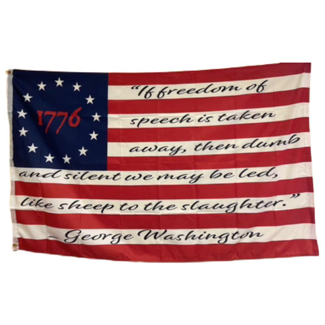 1080x1080 George Washington Freedom of Speech 3'x5' Flag