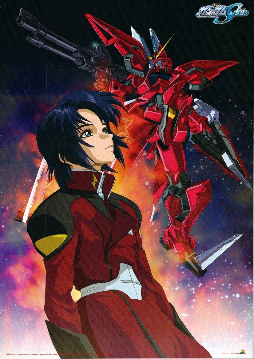 826x1167 Kira and Athrun B2 Posters illustrated by the series Animation Director Hisashi Hirai #GundamSeed #Mecha #StrikeGundam #AegisGundam