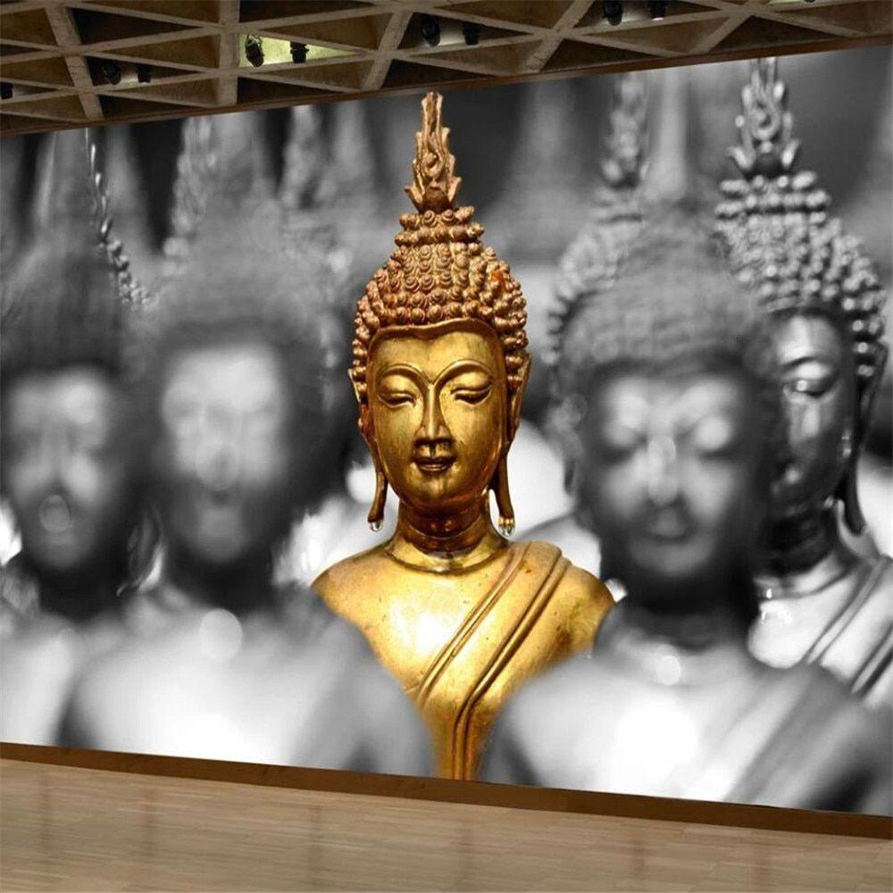 1000x1000 Milofi Custom Large 3D Wallpaper Mural Buddha Statue Background