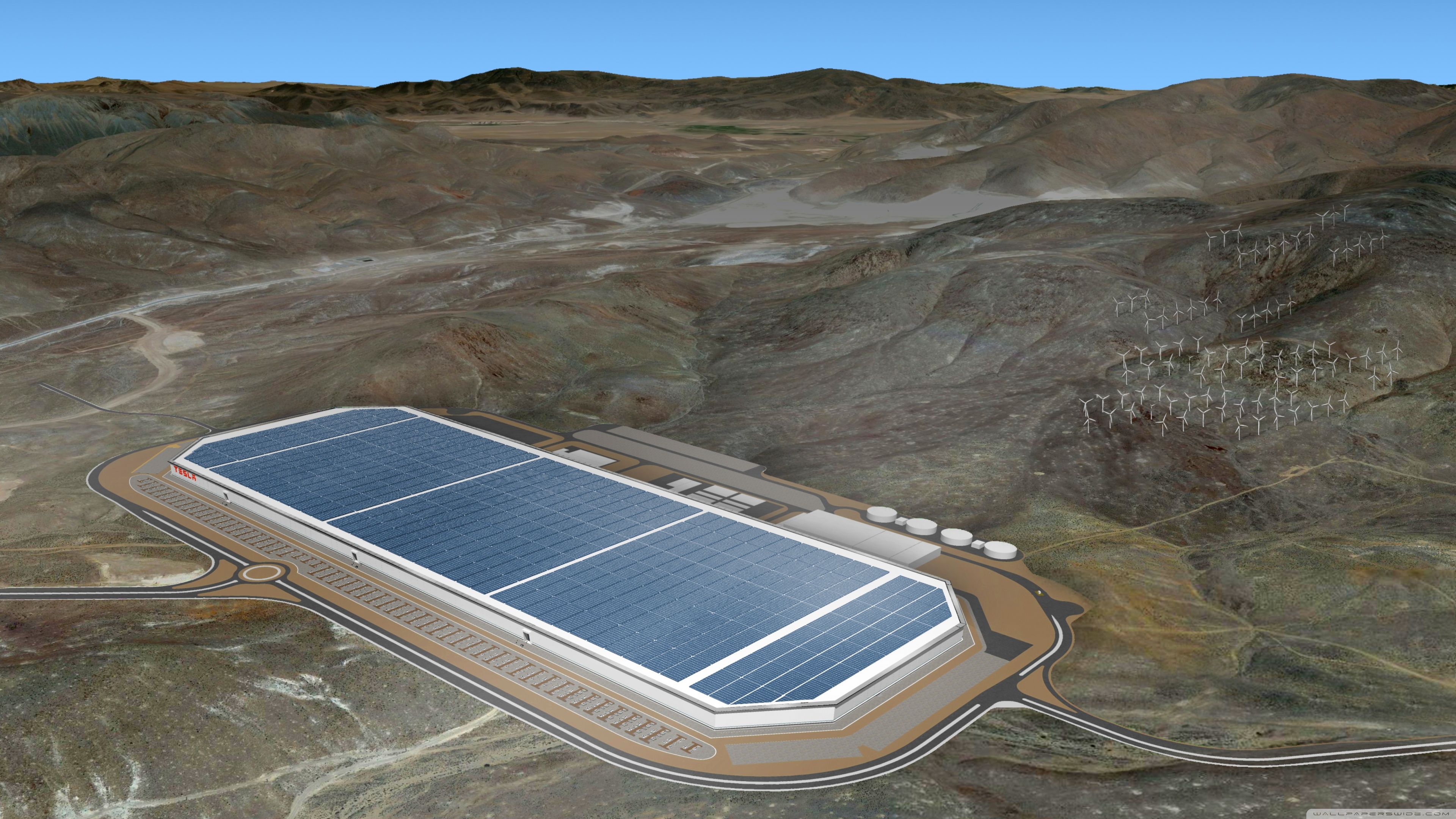 3840x2160 Tesla Gigafactory, Biggest Building in the World 4K UHD Wallpaper for UltraHD Desktop and TV : Widescreen and UltraWide Display : Dual Monitor : Smartphone and Tablet Devices