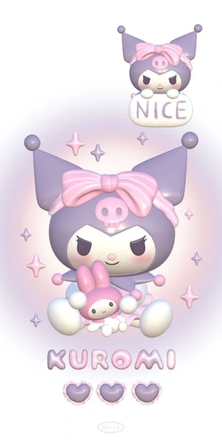 736x1472 Kuromi wallpaper. Boneka seni, Seni kawaii, Pola kartu