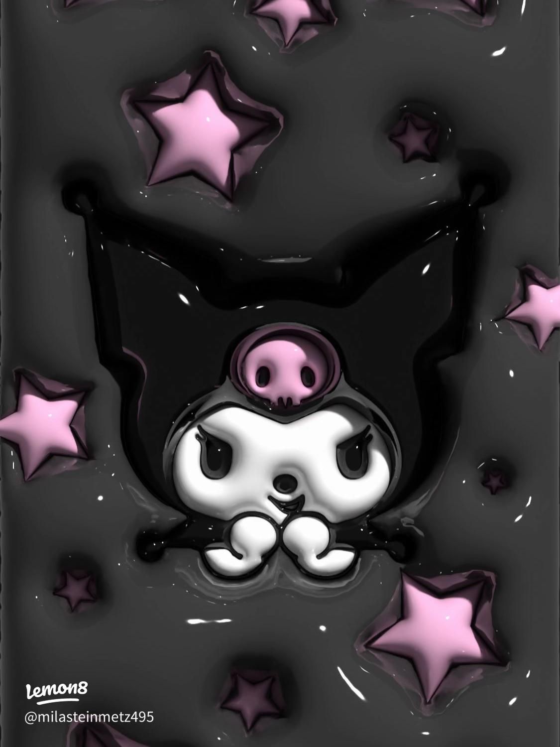 1125x1500 Cute 3D Wallpaper: Kuromi, Pink Bows & Aesthetic Designs!
