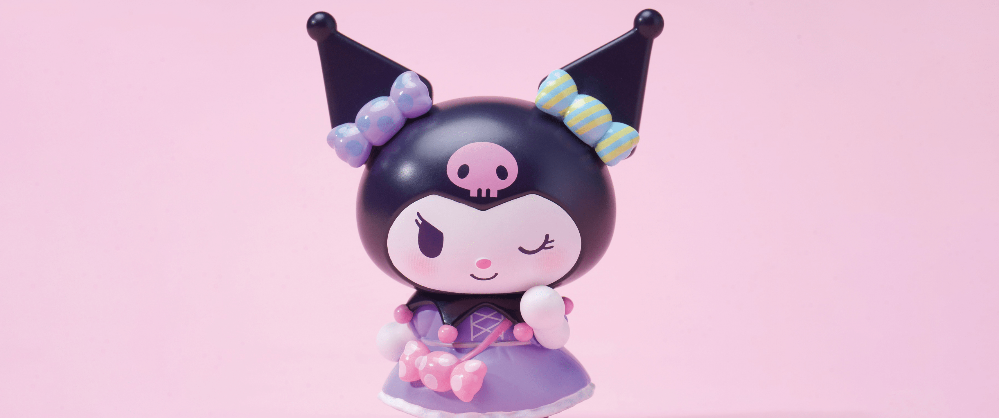 3440x1440 Kuromi Wallpaper 4K, Pink aesthetic, Cute cartoon
