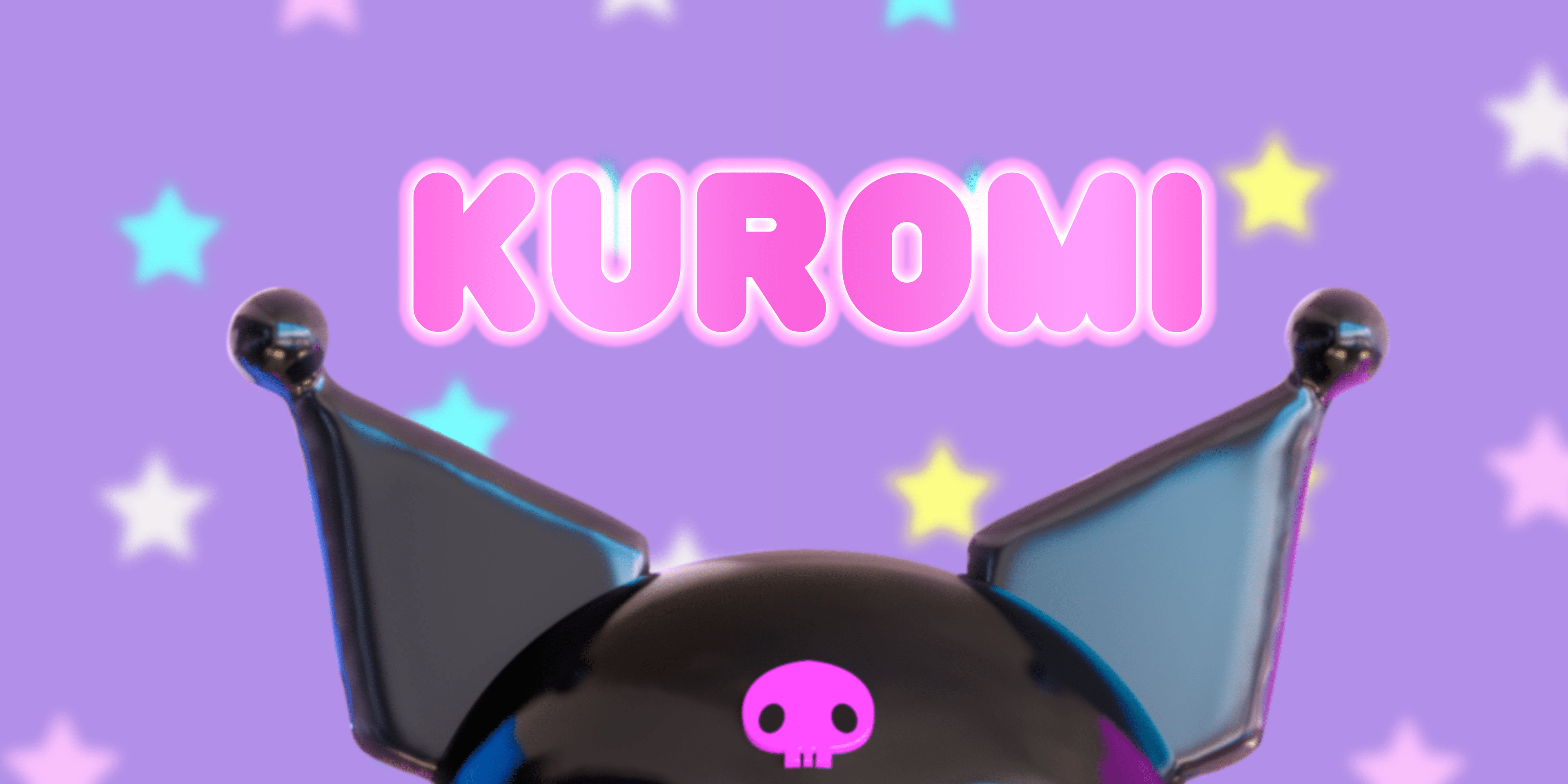 3840x1920 Kuromi Wallpaper 4K, 3D, Aesthetic, Purple background