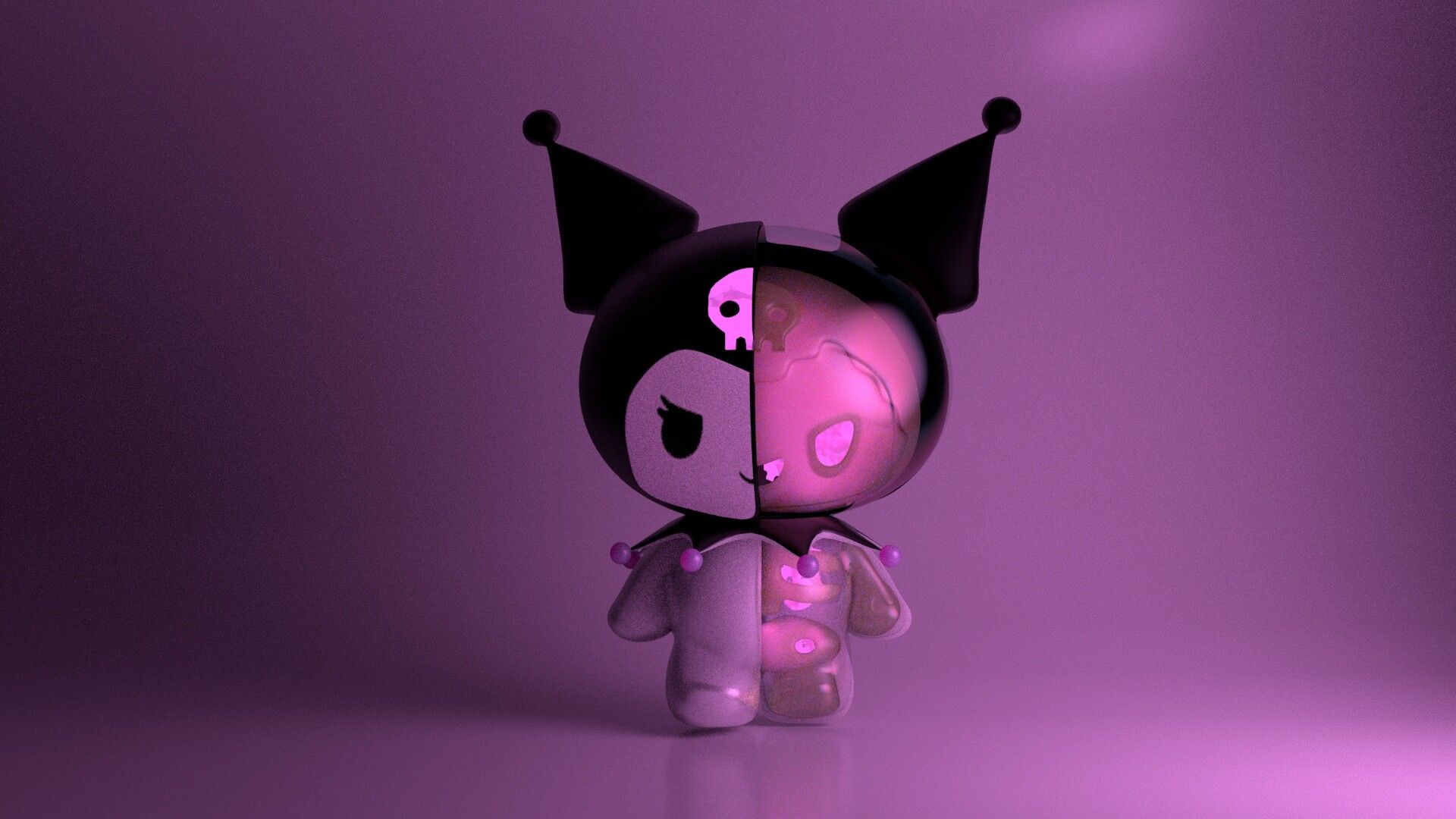 1920x1080 Kuromi Purple Desktop Wallpaper