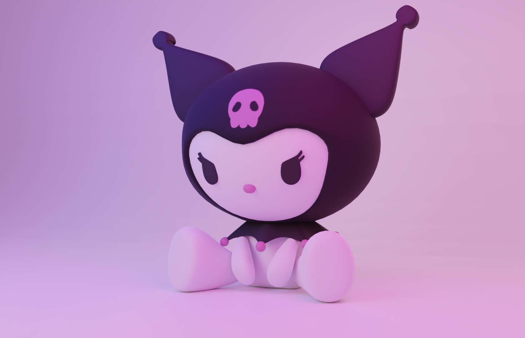 1679x1080 Download Purple Kuromi3 D Character Wallpaper