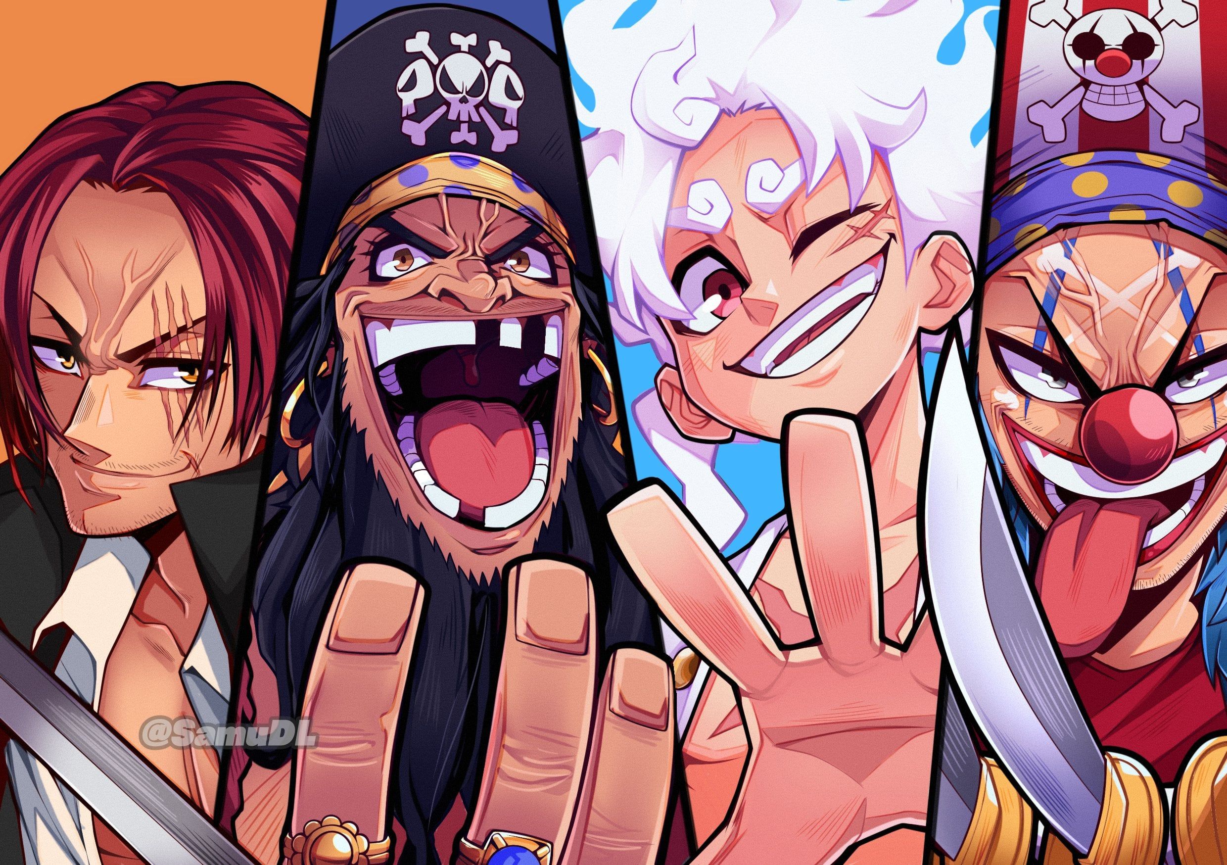 2480x1748 One Piece: New Four Emperor\'s Painting (by me)