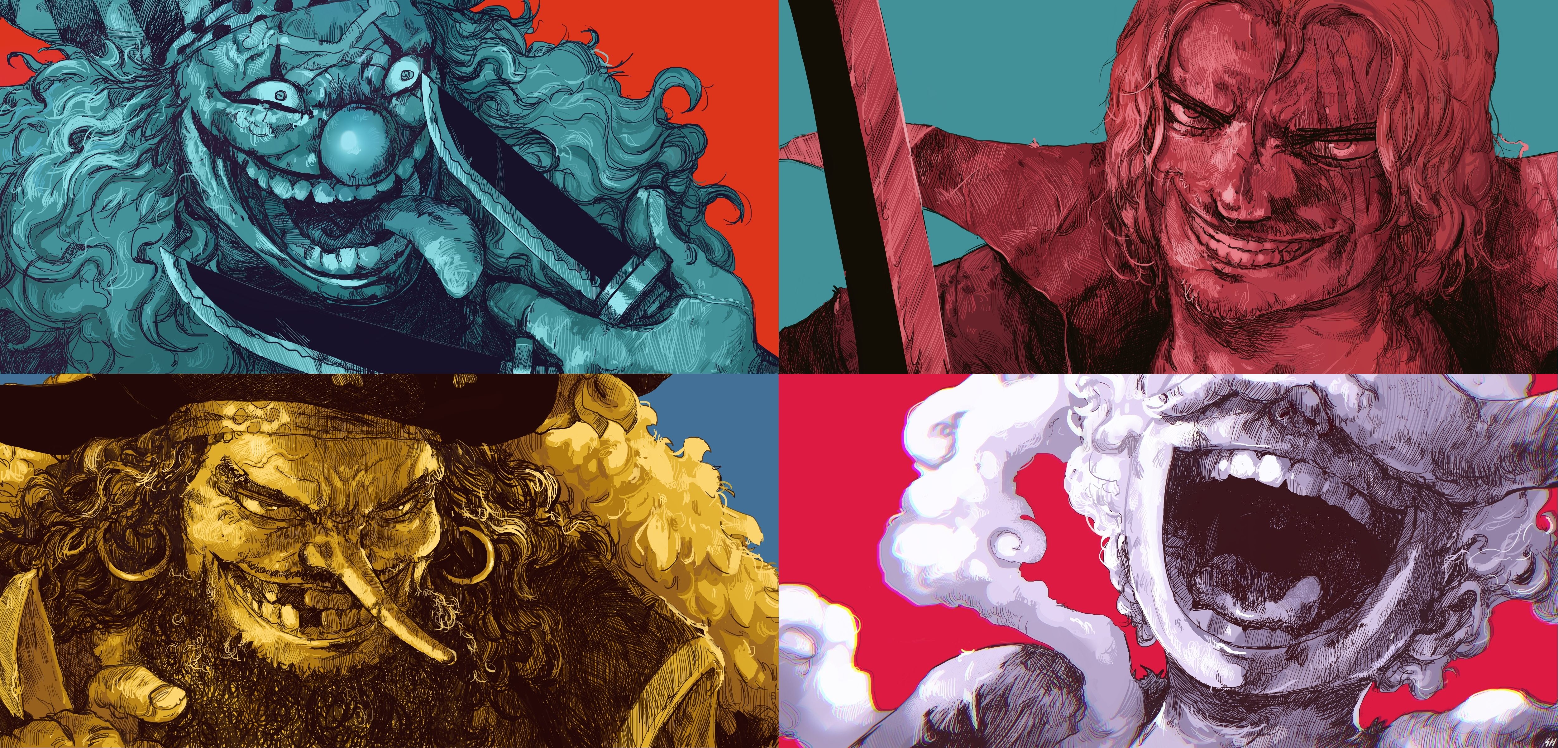 5000x2400 The 4 Emperors Of The Sea (Manga Spoilers)