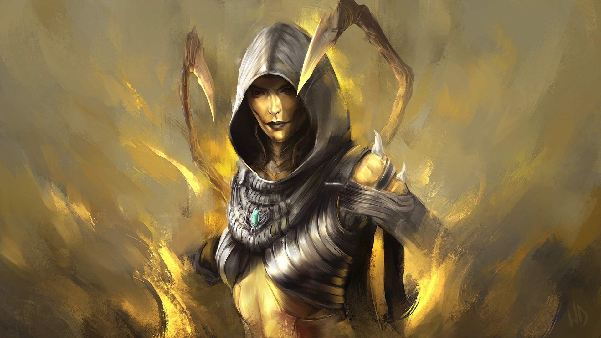1920x1080 Movie character painting, Mortal Kombat, Mortal Kombat X, fantasy art, D' vora HD wallpaper