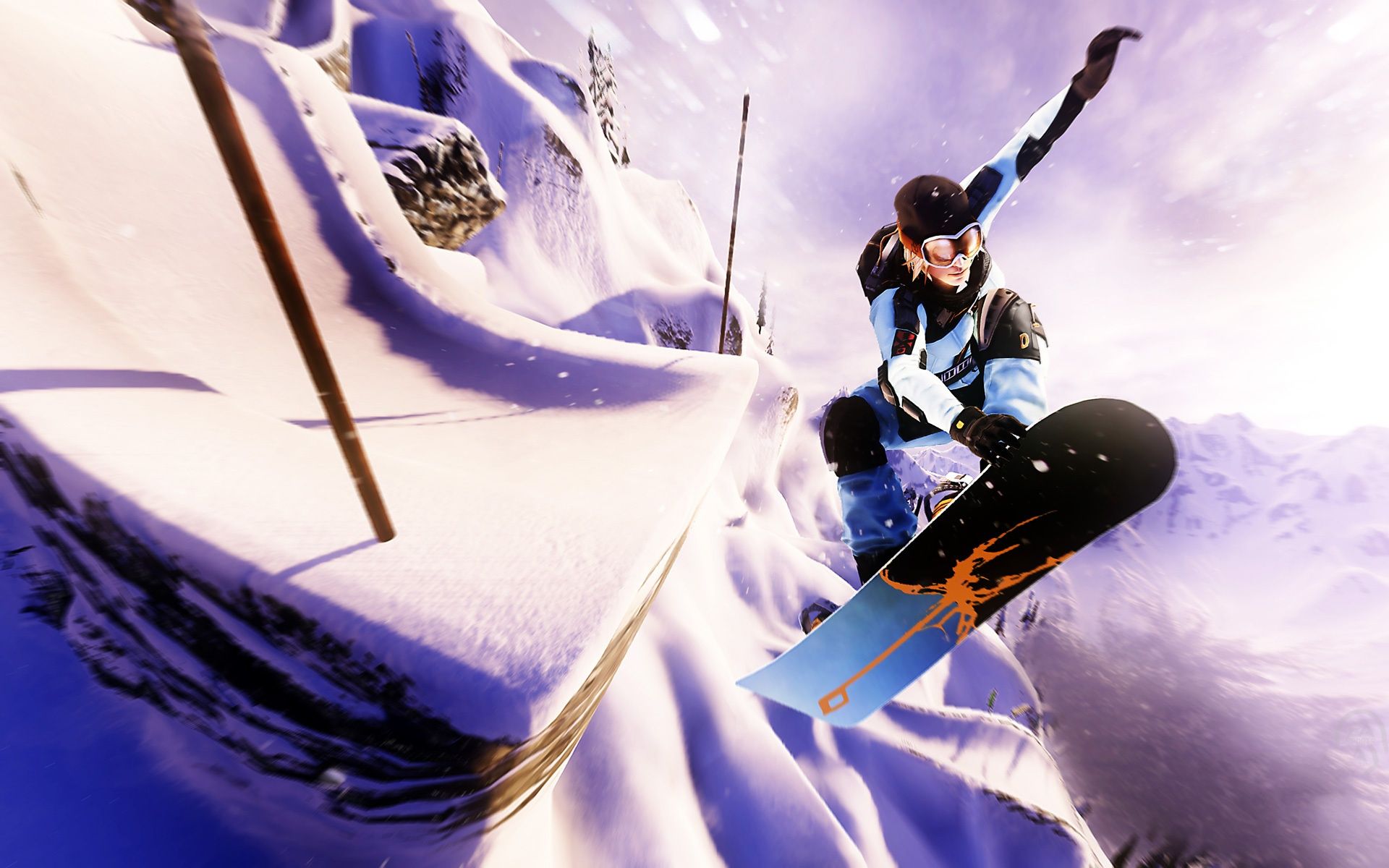 1920x1200 Wallpaper snow, mountains, snowboard, Xbox, Elise, SSX for mobile and desktop, section игры, resolution 1920x1200
