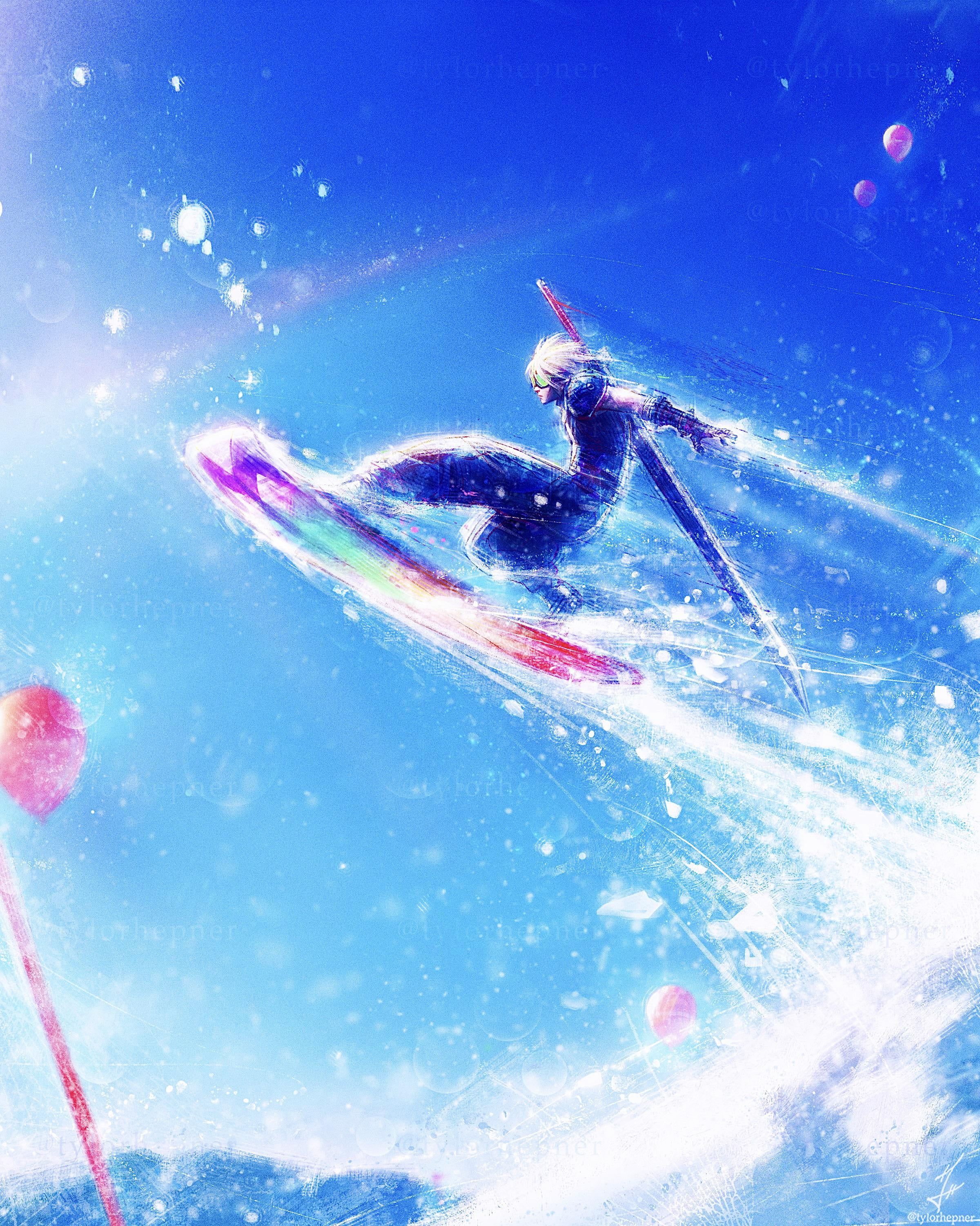 2400x3000 Snowboarding Cloud SSX Style