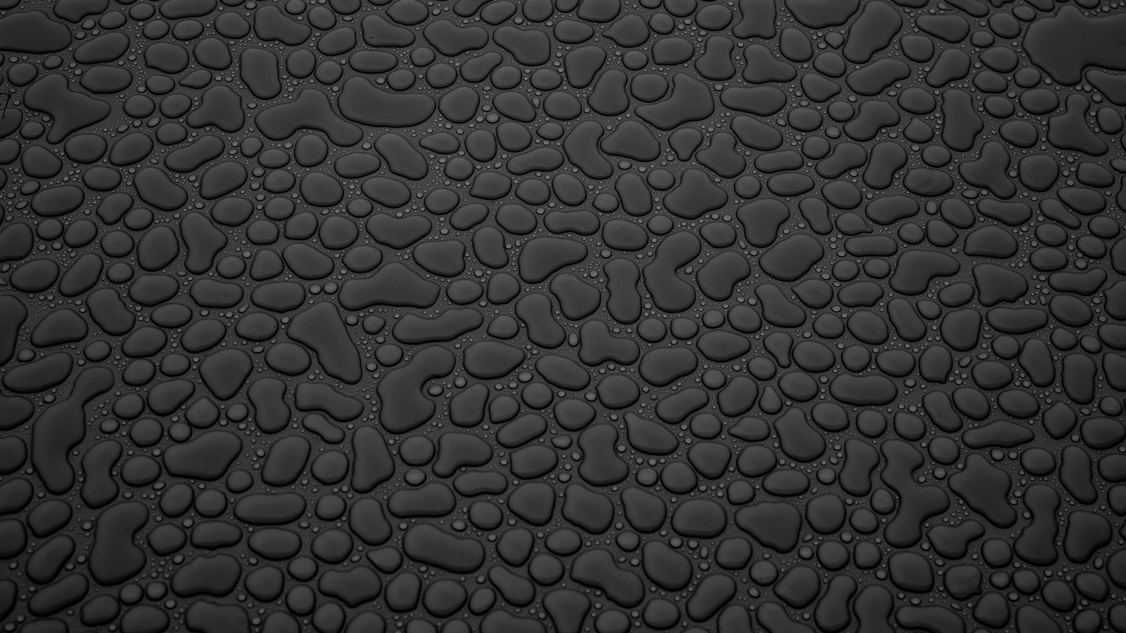 3840x2160 water drops macro surface black wallpaper background 4K HD Black Wallpaper