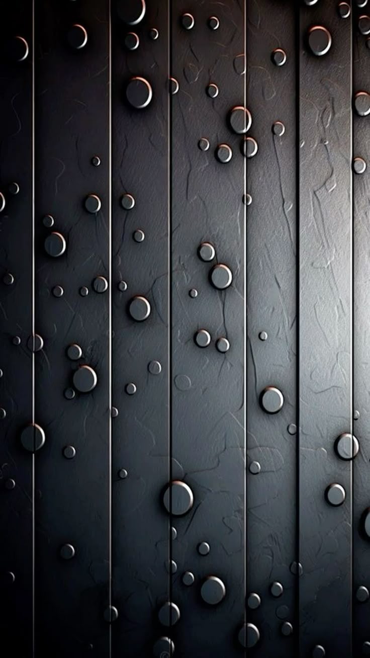 736x1308 Dark button wallpaperd black wallpaper, Water drops on metal surface, Photohop background