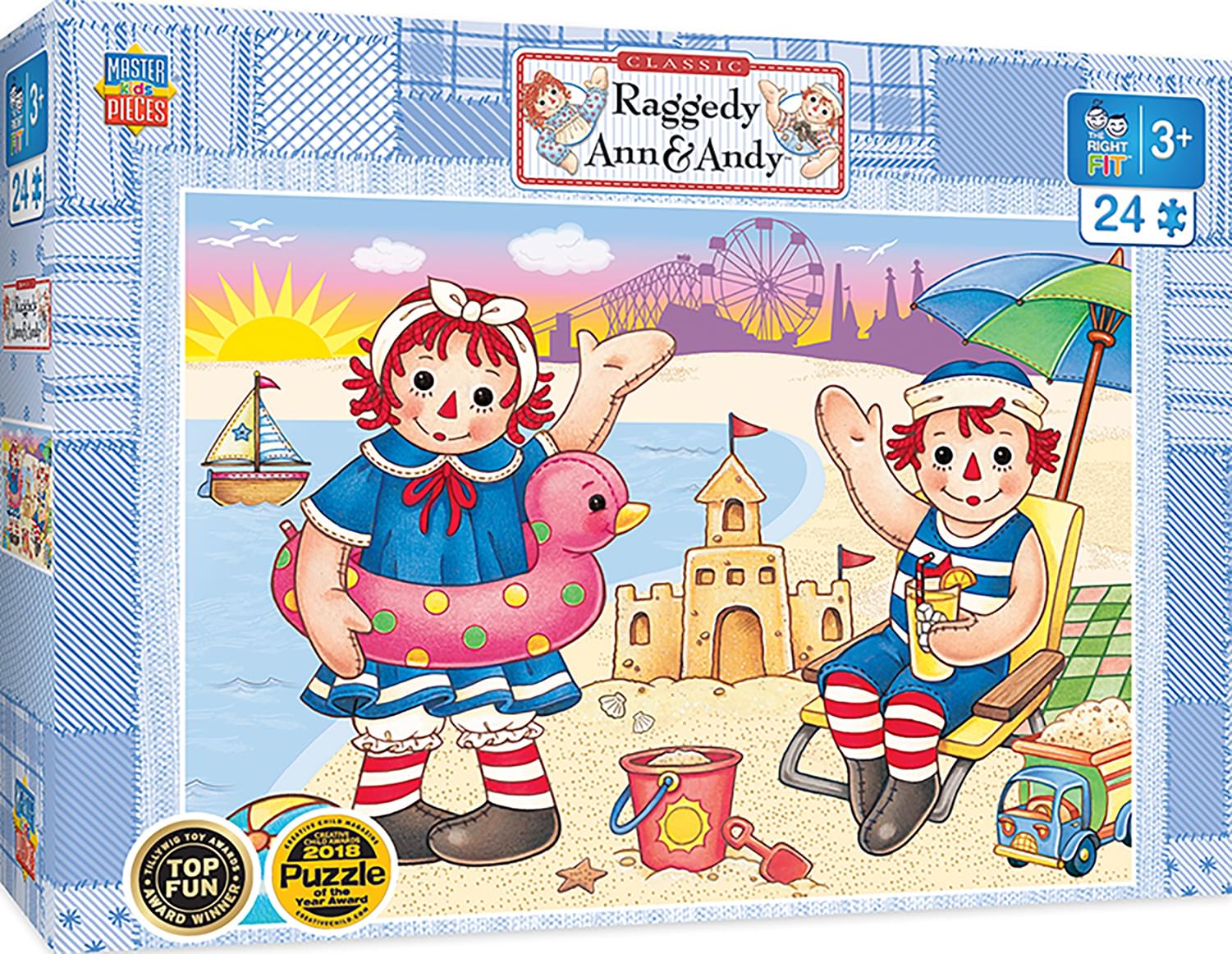 1501x1162 Raggedy Ann & Andy Beach Fun 24 Piece Jigsaw Puzzle
