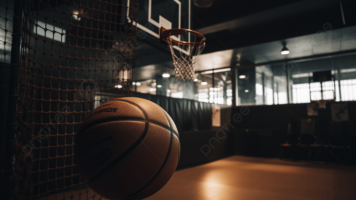 1200x673 Basketball Ball Is Sitting On The Ground Near A Basket In A Basketball Court Photo And Picture For Free Download