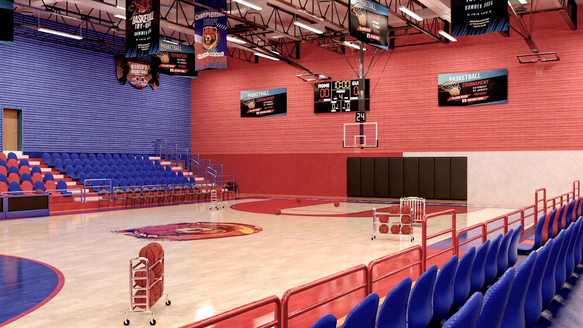 1920x1080 HS Basketball Gym Blazing Bears