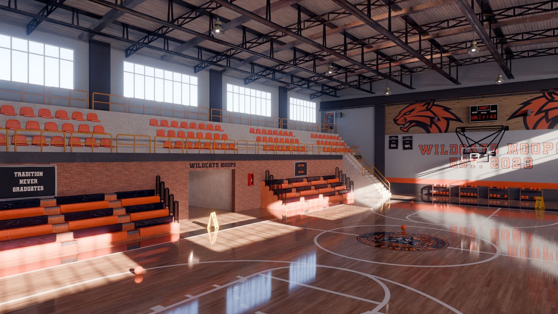 1920x1080 School Basketball Gym