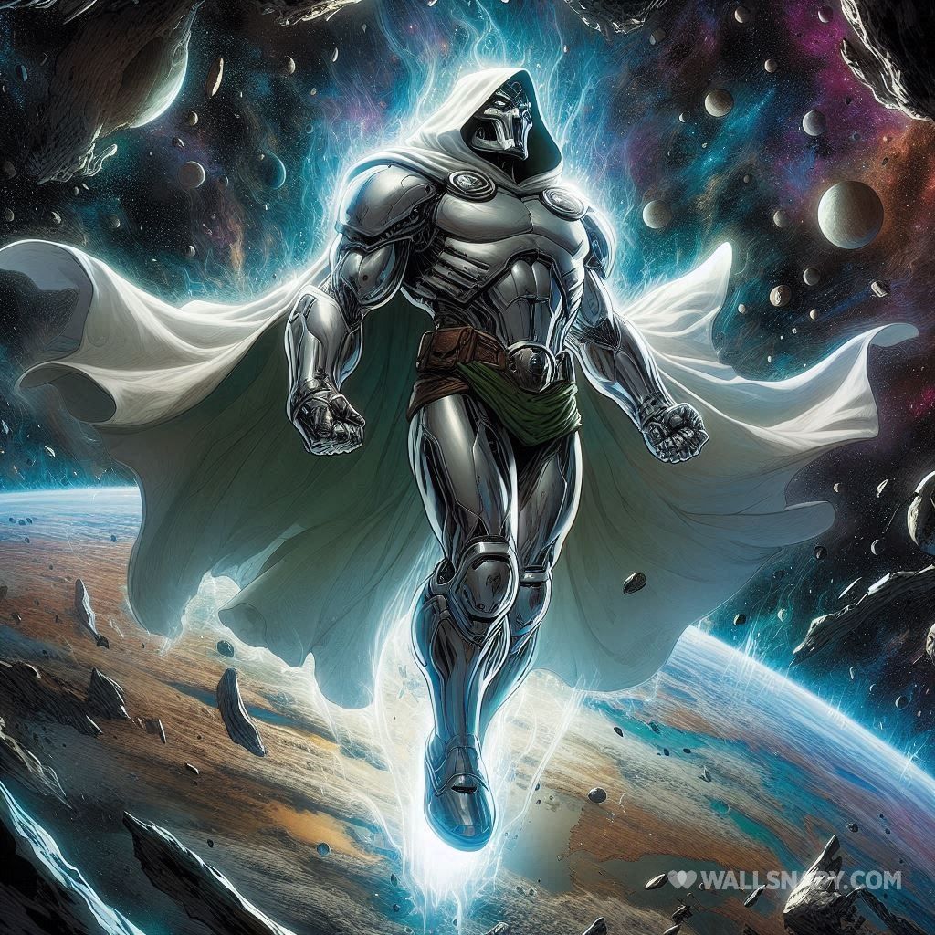 1024x1024 White beyonder dr doom marvel comic style 4k