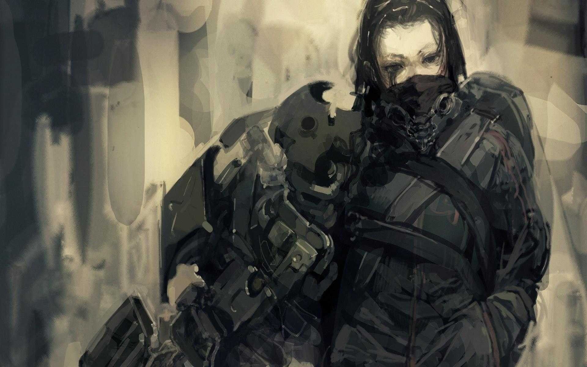 1920x1200 Cyber Soldier Anime Wallpaper