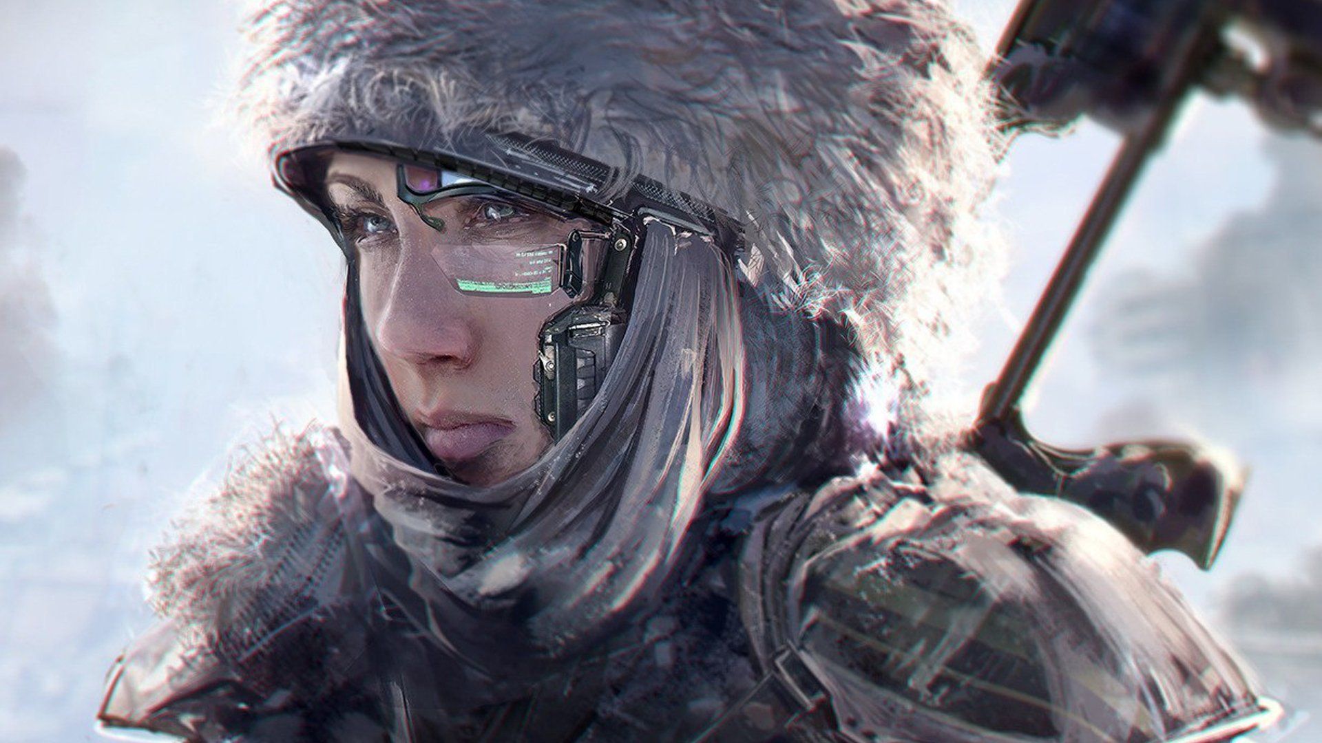 1920x1080 Cyber Frost: HD Sci Fi Vision In A Cyberpunk Winterx1080