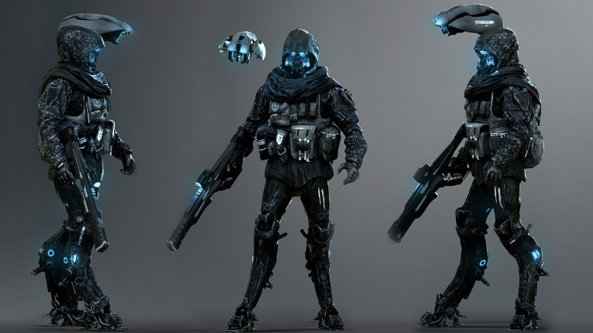 1920x1080 3D Sci Fi Cyber Soldier Model