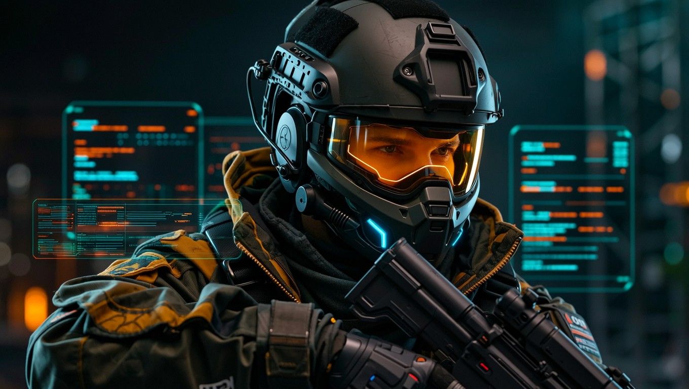 1360x768 Free Cybernetic Warrior Portrait Image, Robot, Futuristic
