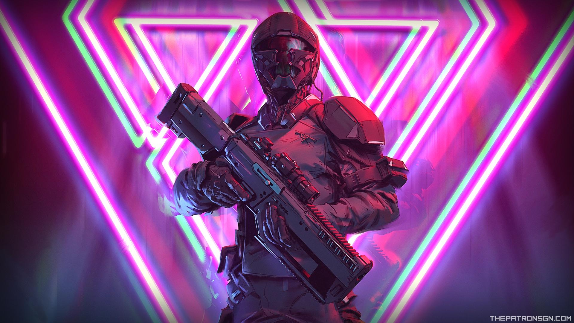 1920x1080 Neon Soldier