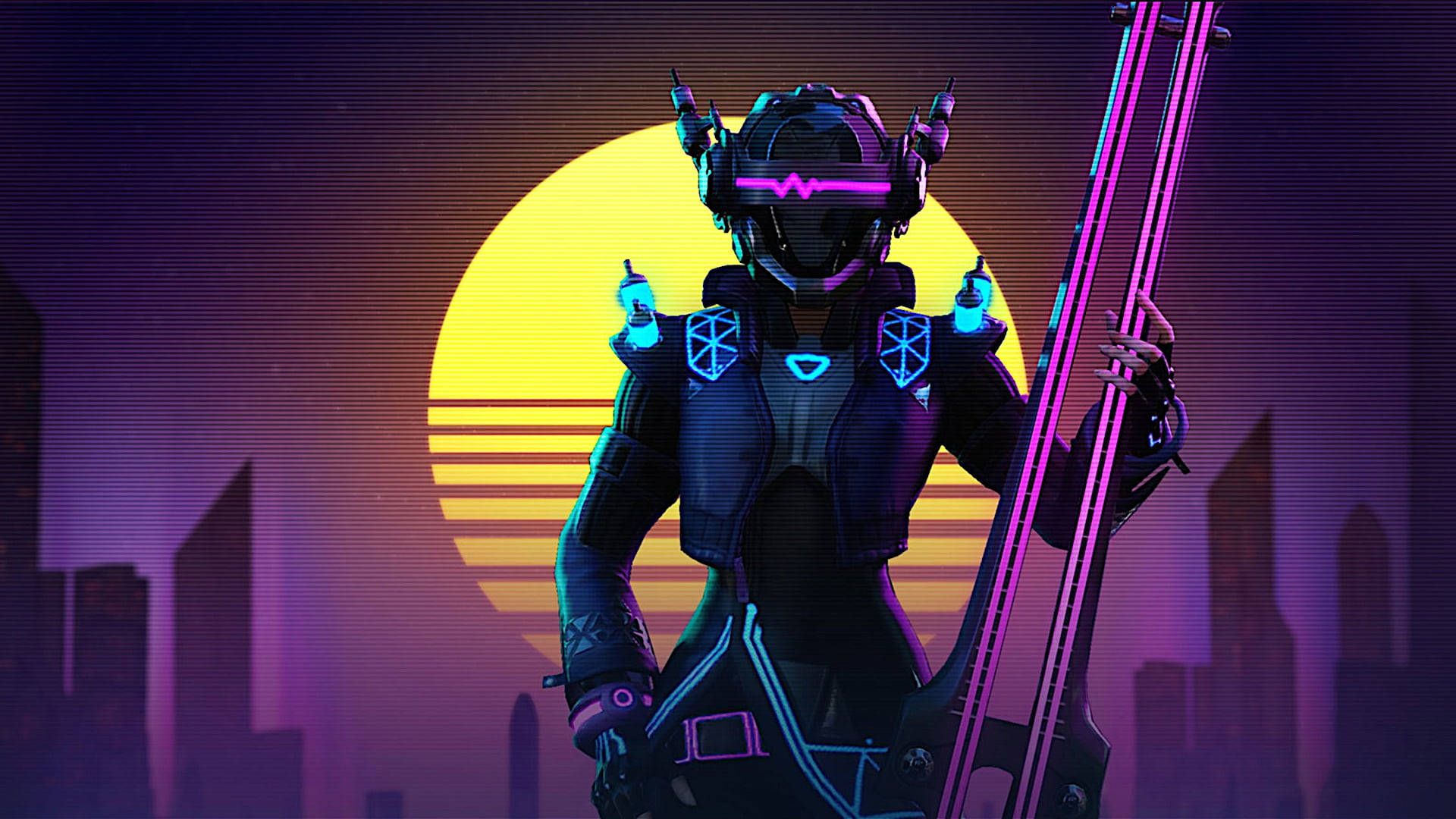1920x1080 Neon Soldier Wallpaper