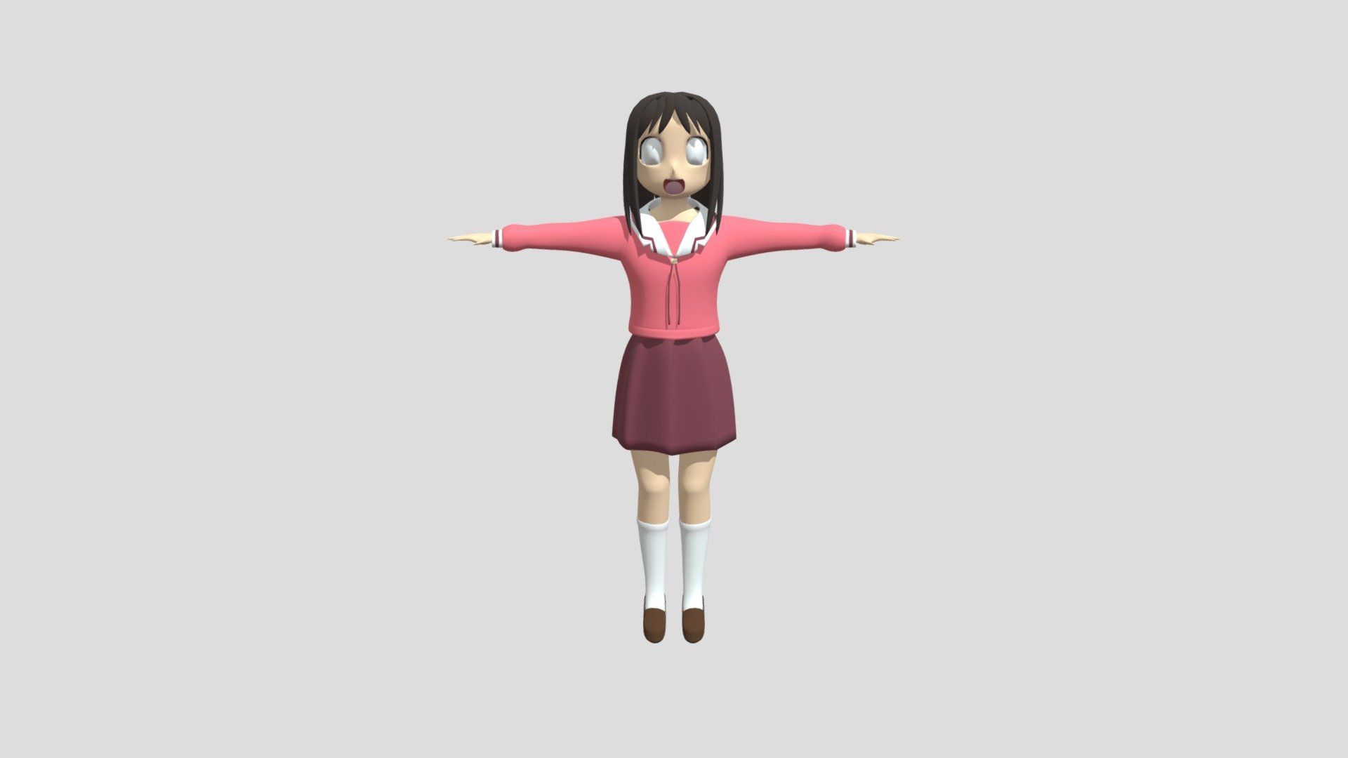 1920x1080 Osaka Azumanga Daioh (Ayumu Kasuga) High Poly Free 3D model by Mr.Mr [c07b5b7]