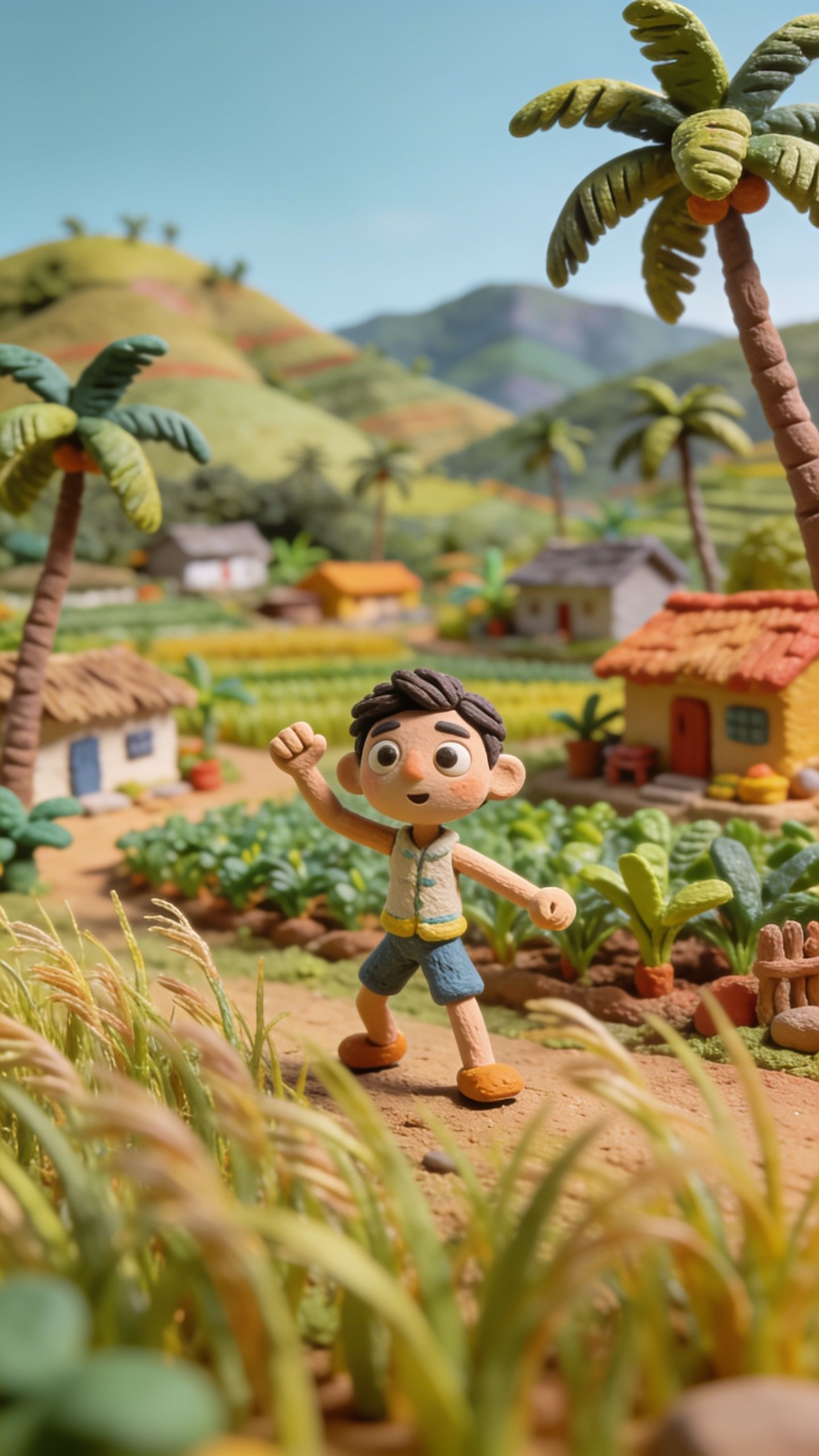 1440x2560 vibrant claymation style colorful clay figures
