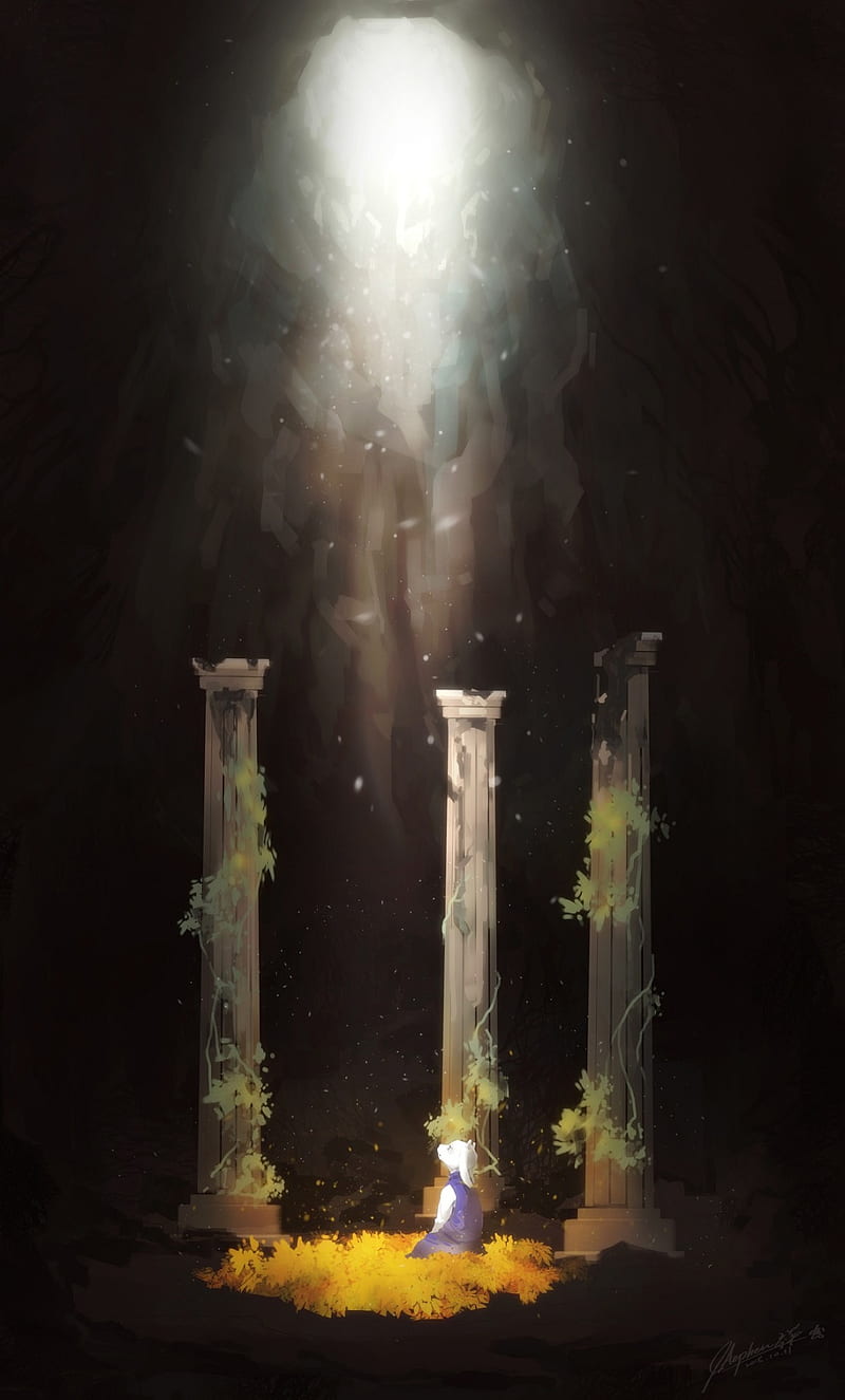 800x1325 UnderTale Ruins, beginning, flowerbed, HD phone wallpaper
