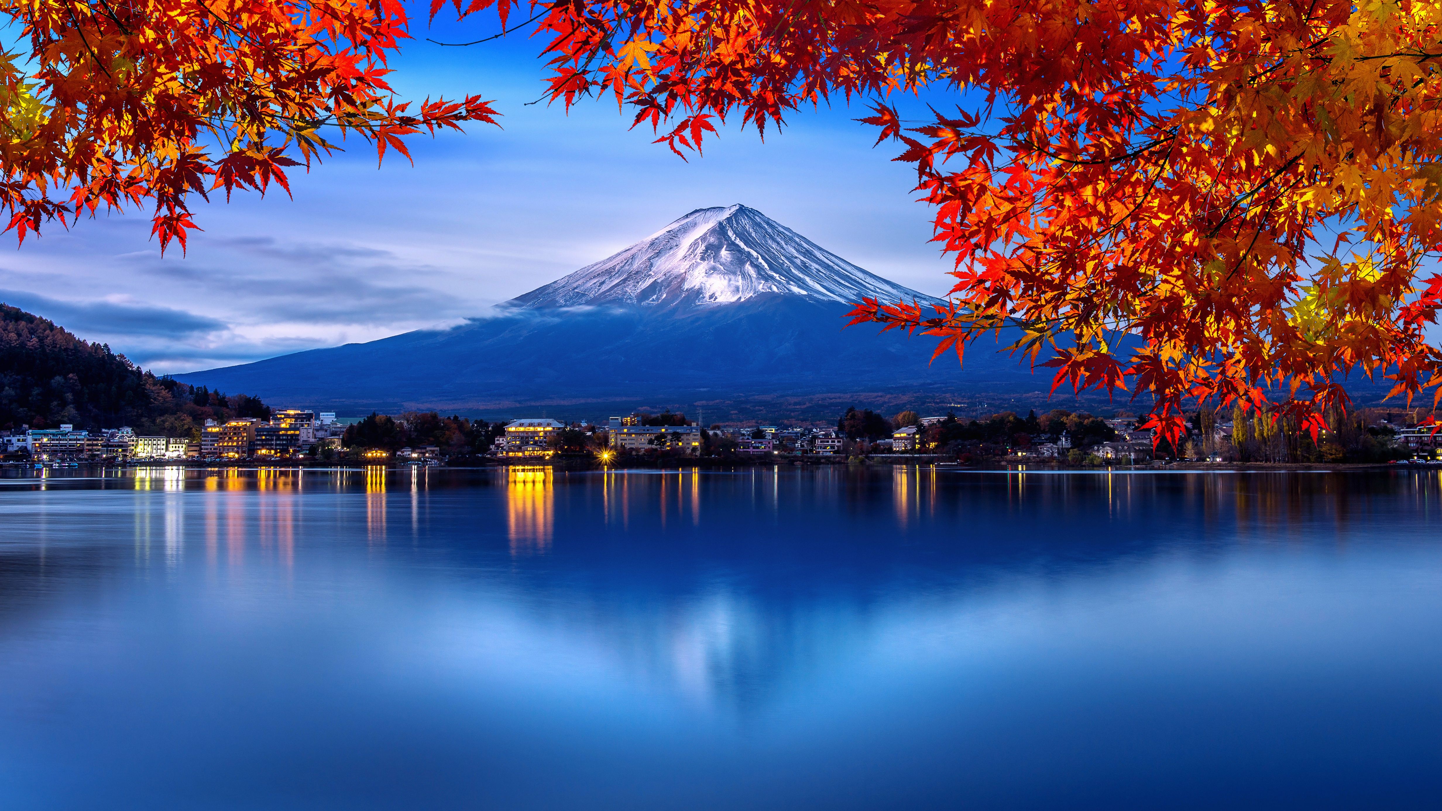 4928x2772 Wallpaper autumn, leaves, trees, Park, Japan, Japan, mount Fuji, nature for mobile and desktop, section пейзажи, resolution 4928x2772