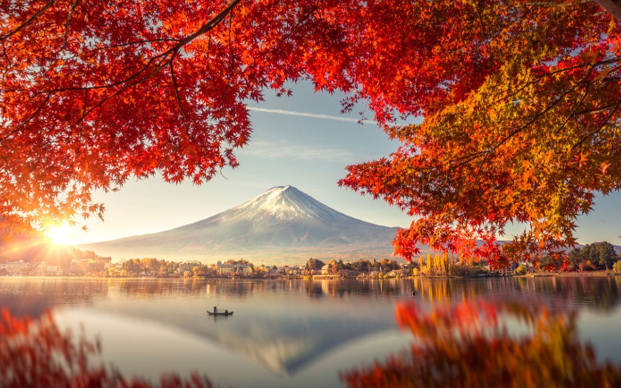 1280x800 Japan: Most Beautiful Autumn Landscapes