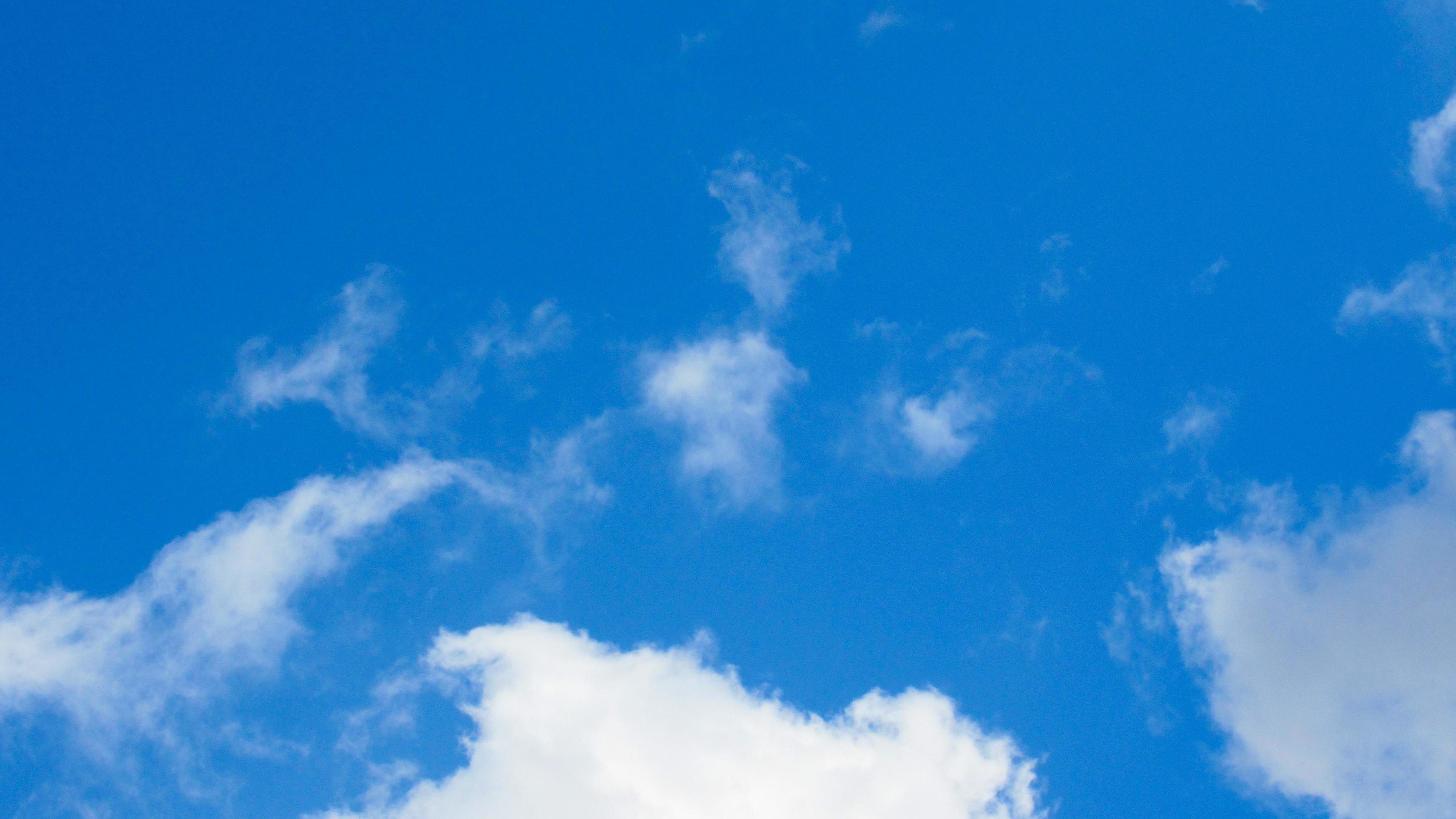 3484x1960 Good weather. blue sky and white clouds. clouds against blue sky background. warm weather. spring has come