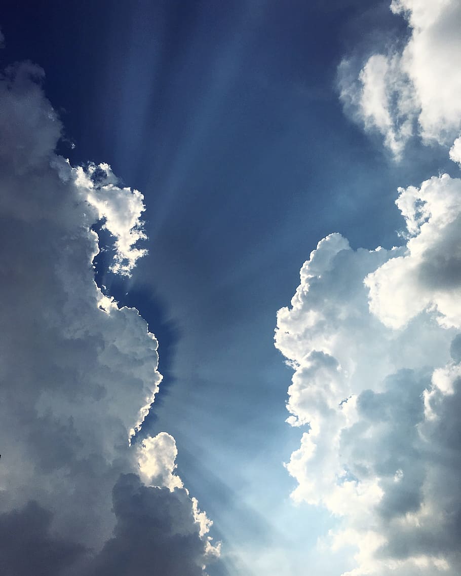 910x1137 HD wallpaper: Sky, Clouds, Landscape, summer, blue, sun, good weather, germany