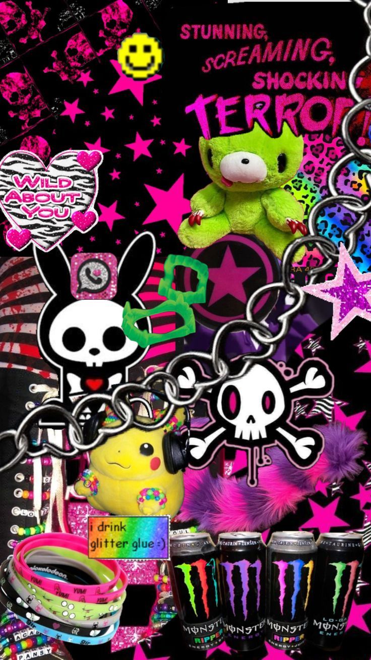 736x1308 scene #scenemo #emo s #nostalgia #ninathekiller #creepypasta #edgy #scenecore #wallpaper #cute #neon #pink