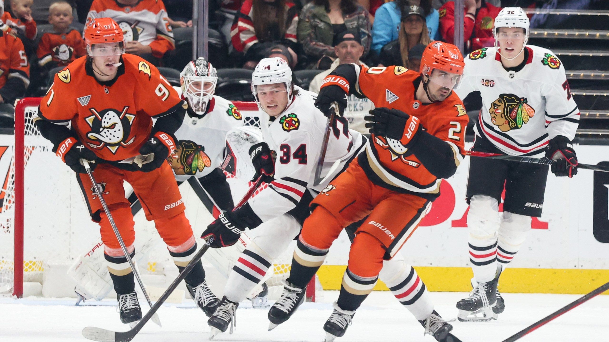 2560x1440 Blackhawks routed by Ducks to wrap up road trip. WGN Radio 720's Very Own