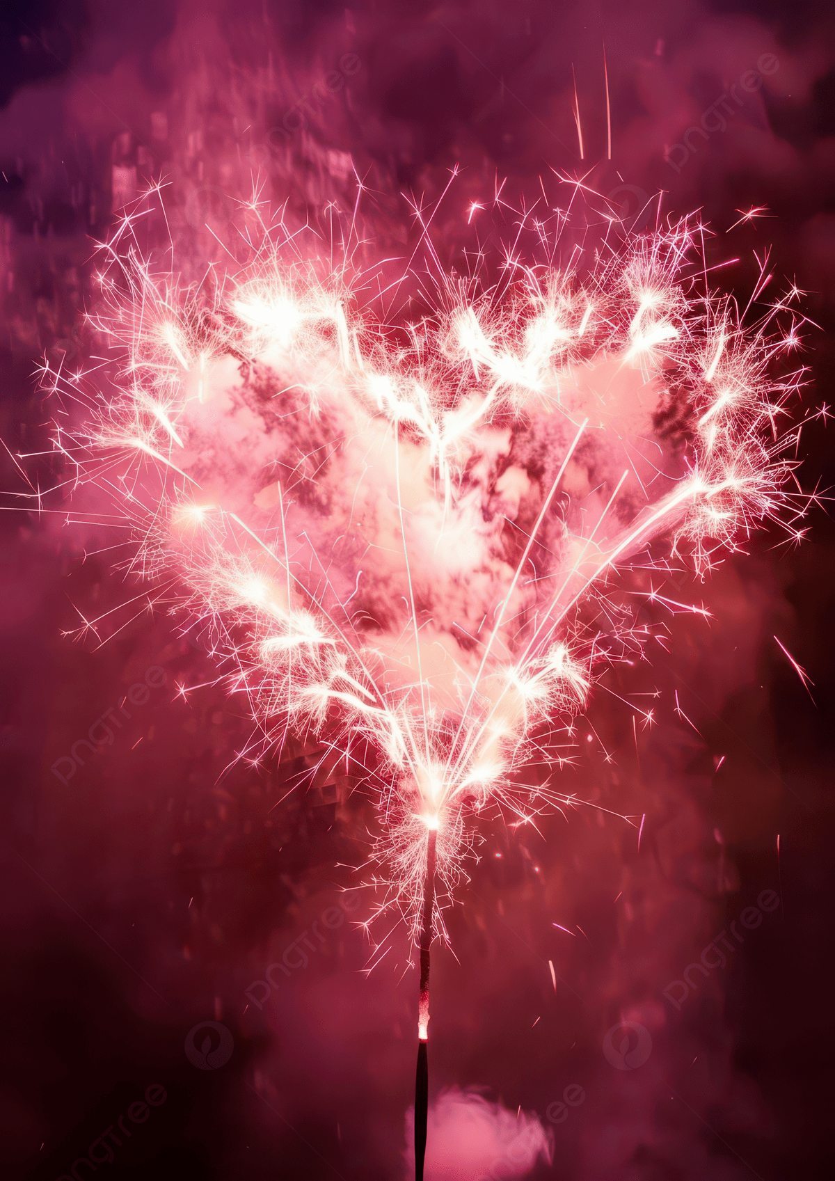 1200x1697 A Heart Shaped Firework Display In Vibrant Pink Against A Dark Background Wallpaper Image For Free Download