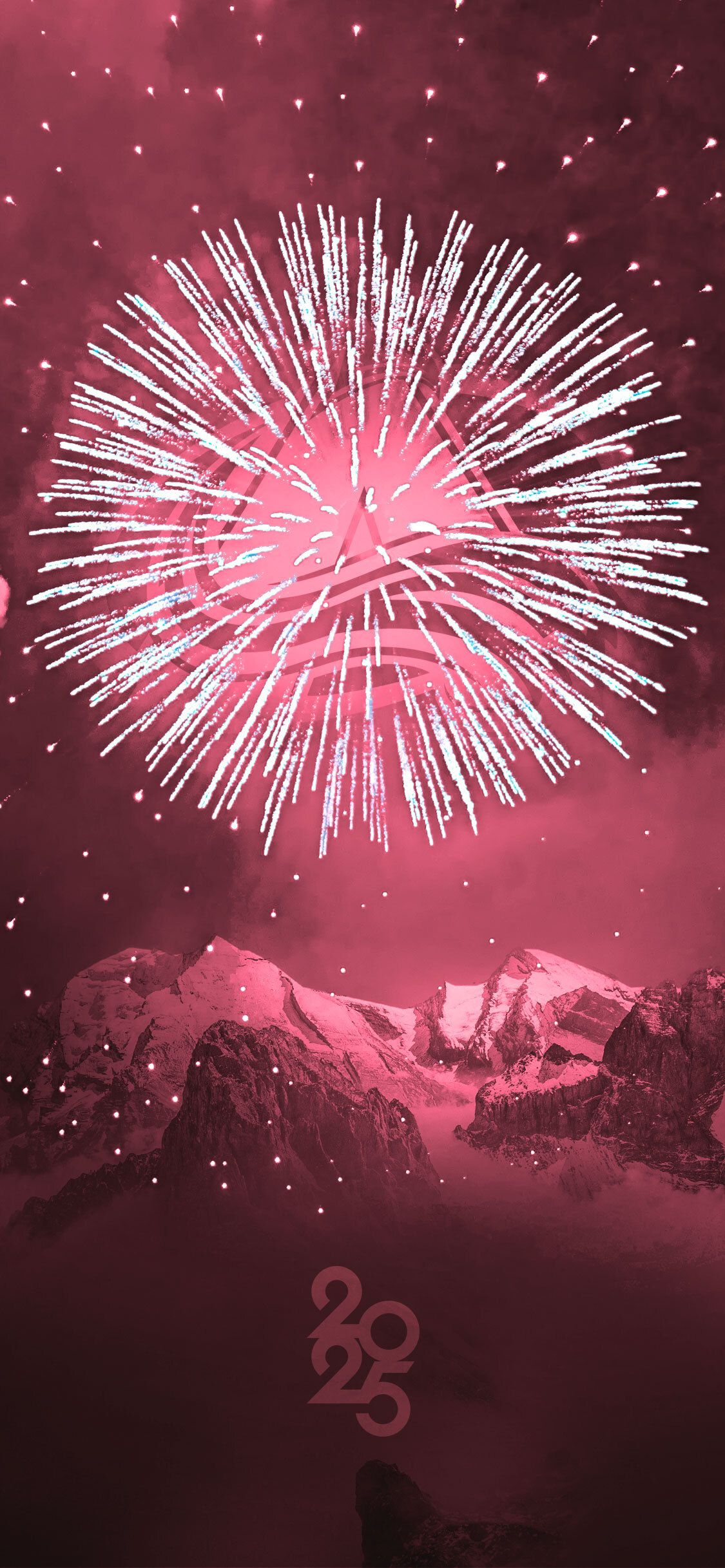 1125x2435 CA 2025 New Year Fireworks Pink