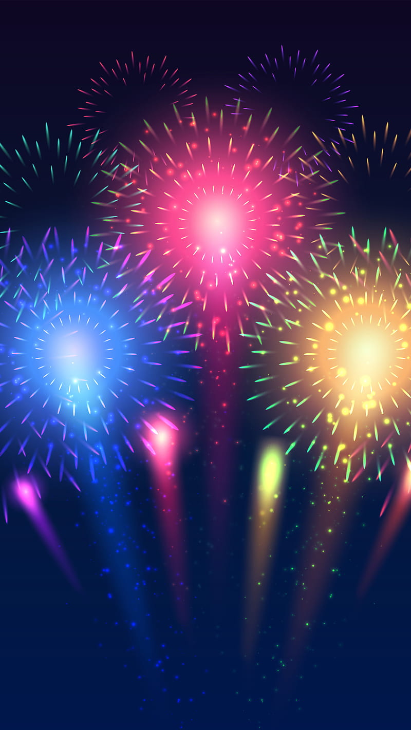 800x1422 Fireworks, 4th of july, Kiss, blue, night, pink, pretty, sky, sparkle, yellow, HD phone wallpaper